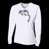 Ladies' Birds-Eye Mesh Long Sleeve V-Neck T-Shirt Thumbnail