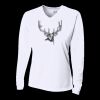 Ladies' Birds-Eye Mesh Long Sleeve V-Neck T-Shirt Thumbnail