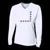 Ladies' Birds-Eye Mesh Long Sleeve V-Neck T-Shirt Thumbnail