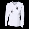 Ladies' Birds-Eye Mesh Long Sleeve V-Neck T-Shirt Thumbnail