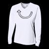 Ladies' Birds-Eye Mesh Long Sleeve V-Neck T-Shirt Thumbnail