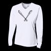 Ladies' Birds-Eye Mesh Long Sleeve V-Neck T-Shirt Thumbnail