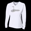 Ladies' Birds-Eye Mesh Long Sleeve V-Neck T-Shirt Thumbnail