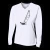 Ladies' Birds-Eye Mesh Long Sleeve V-Neck T-Shirt Thumbnail