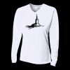 Ladies' Birds-Eye Mesh Long Sleeve V-Neck T-Shirt Thumbnail