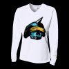 Ladies' Birds-Eye Mesh Long Sleeve V-Neck T-Shirt Thumbnail