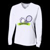 Ladies' Birds-Eye Mesh Long Sleeve V-Neck T-Shirt Thumbnail