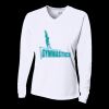 Ladies' Birds-Eye Mesh Long Sleeve V-Neck T-Shirt Thumbnail